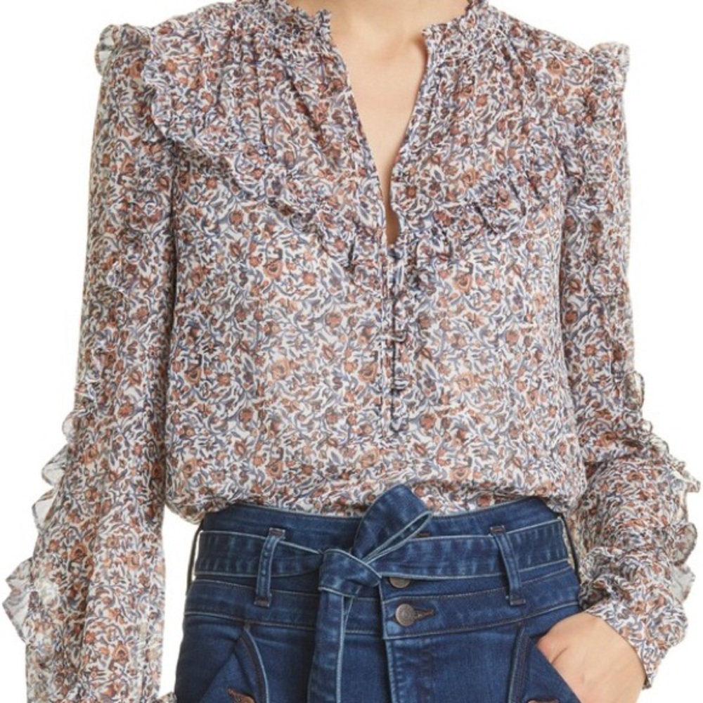 Veronica Beard Alba floral print blouse, size 4